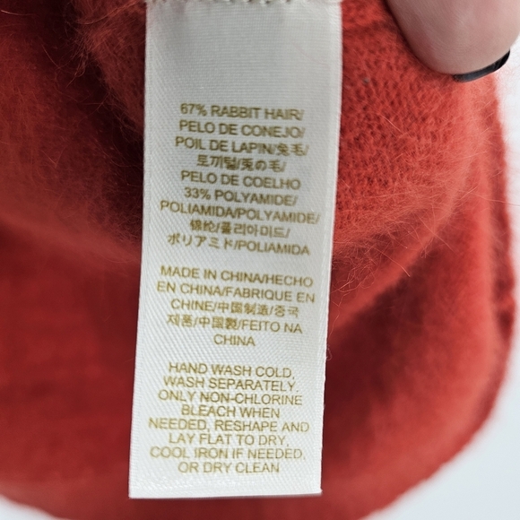 Kate Spade rabbit hair short sleeve orange sweater women's size small - Picture 7 of 7